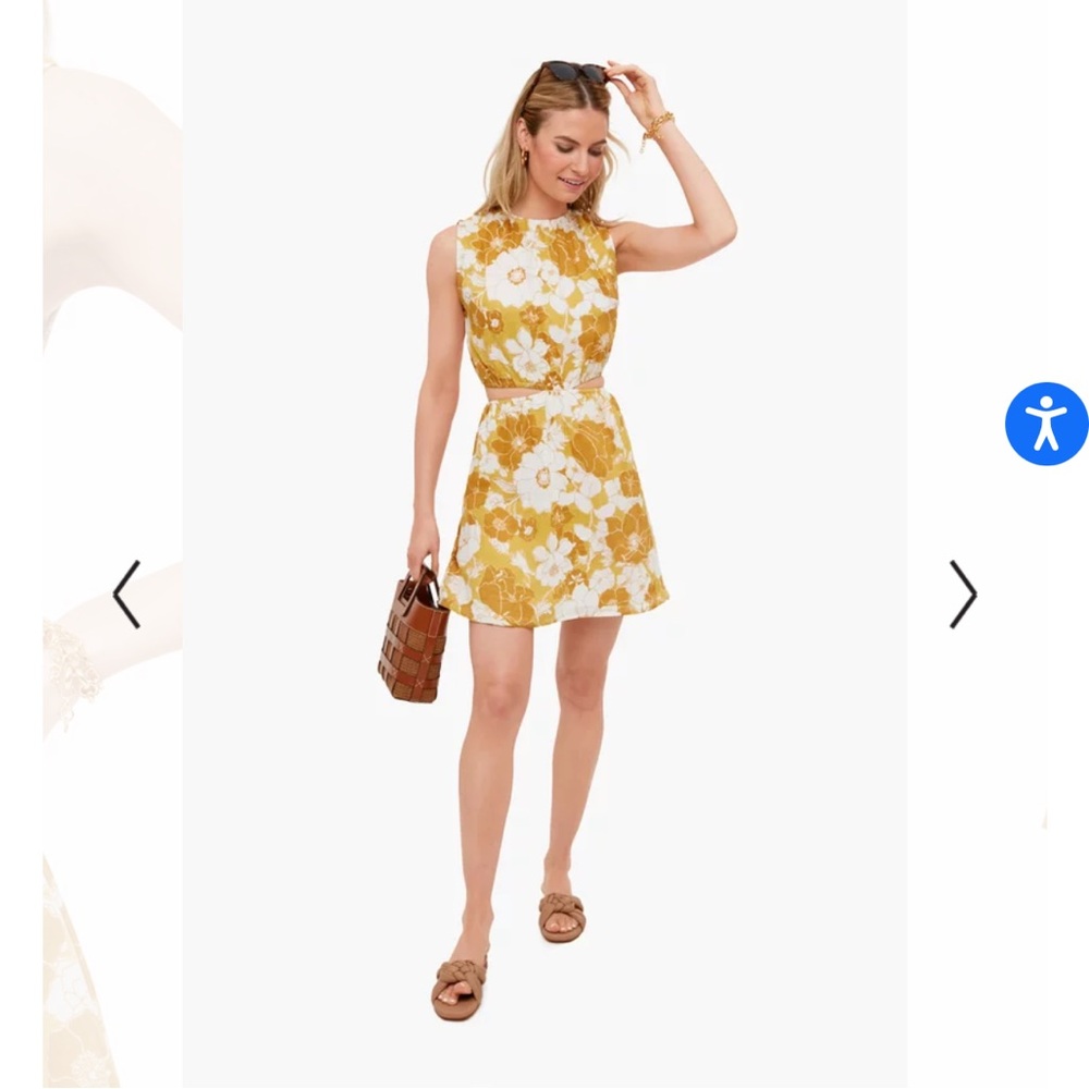 Faithfull the Brand Mustard Floral Mini Dress